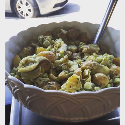 I enjoyed a nice bowl of the potato and artichoke salad last Sunday, and boy was it delicious!!