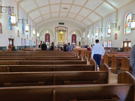 Inside the church