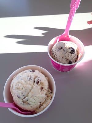 Reese's peanut butter ice cream and Cookies n' Cream.