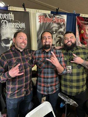 Ron Earhart, Michael Ascarie, and D-Rock at Fresno Tattoo Convention 2023