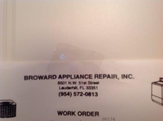 BROWARD APPLIANCE REPAIR, INC.