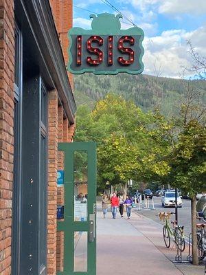 The historic ISIS Theater sign, a landmark in Downtown Aspen!