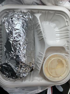 Carnitas Burrito with queso