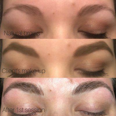 Clients brow transformation