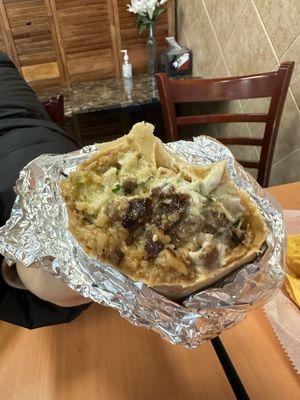 Carne asada super burrito