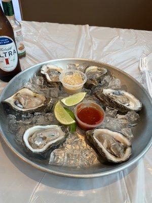 Raw oysters