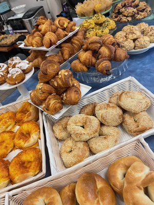 freshly baked bagels and croissants every day