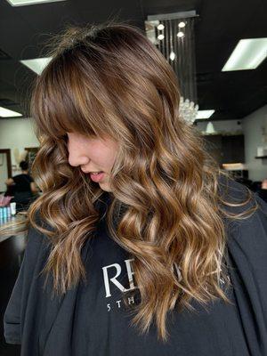 Brown hair with blended highlights