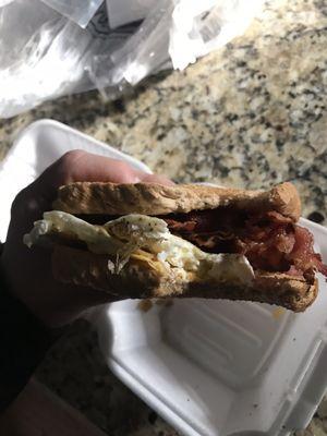 Bacon egg and cheese breakfast sandwich