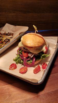 Asada Burger w/ Fried Veggies