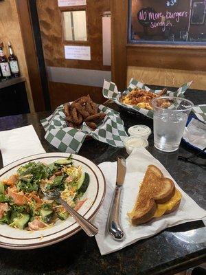 Grilled cheese and salad was the only edible food.