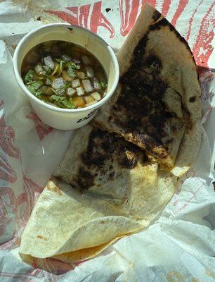 NEW Shredded Beef Birria Quesadilla w/ Consom Dip (Shredded Beef Birria Quesadilla with Consommé Dip)