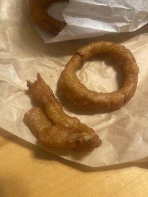 Refried onion rings