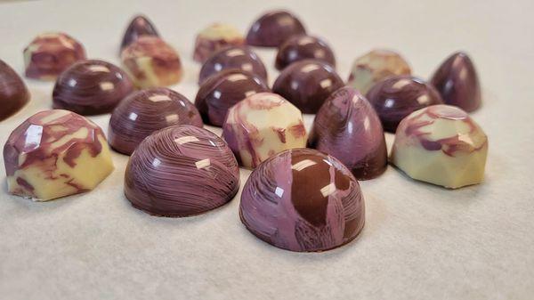 New flavorHand painted Levander Bonbons, a truly special treat!