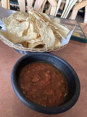 Complimentary chips and salsa