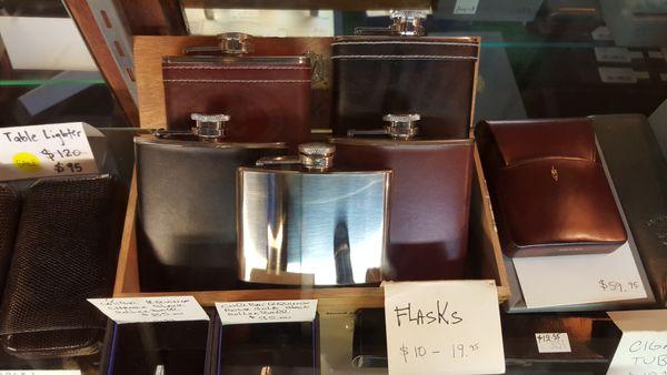 Flasks, cigarette cases and other accessories and gift items.