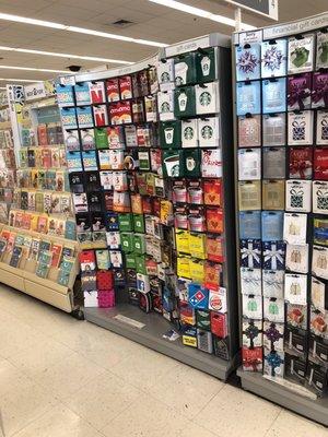 Great selection of gift cards