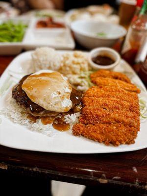 Combo Plate - Loco Moco and Chicken Katsu