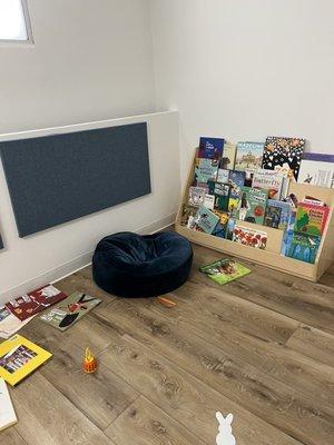 Book nook inside the open play room