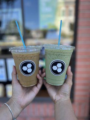 16 oz. Iced Latte - Tahitian Vanilla 16 oz. Iced Matcha Latte