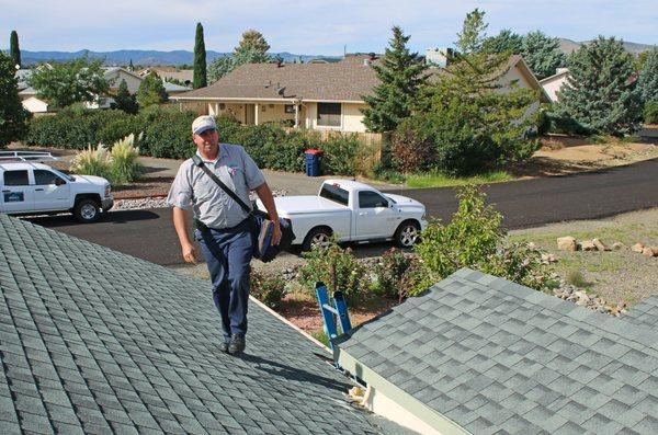 A photo taken during an air conditioning service.