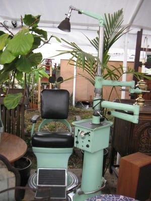 1940's optician's chair and light fixture $895