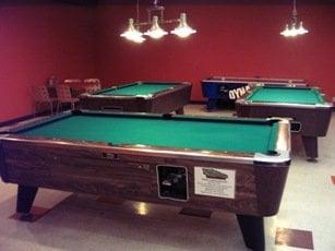 4 Billiards Tables, rent by the hour.