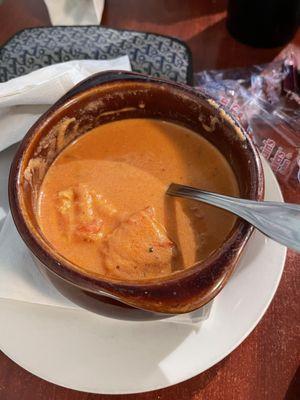 Roasted pepper tomato bisque soup