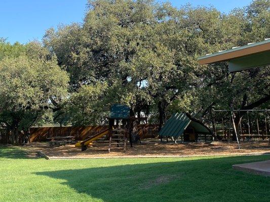 A playground cabana meant for our Pre-Kinders to spend time playing outside.