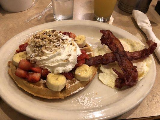 Strawberry banana waffles