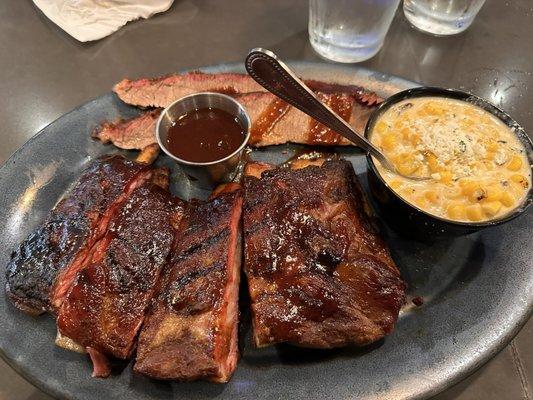 Judges plate with double order of ribs and brisket