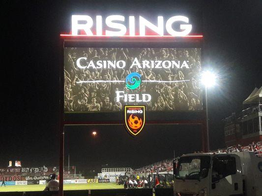 Stadium signage.