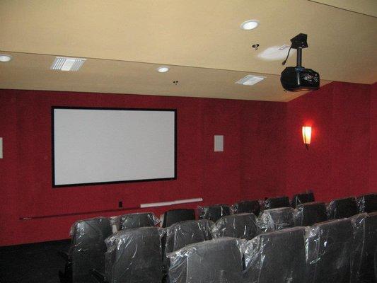 Family Theater, installation of the Projector & Movie Screen