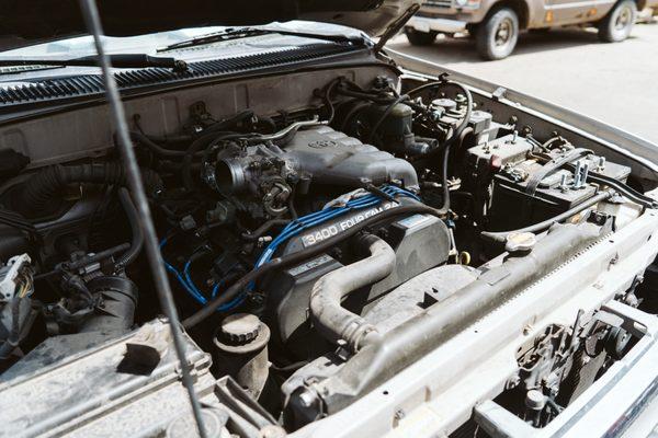 Car engine during repair.