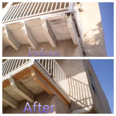 We replace balconies also.  Here is a before and after pic of one we did recently.