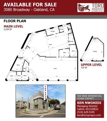 Available For Sale:
 Floor Plan
 3080 Broadway
 Oakland, CA