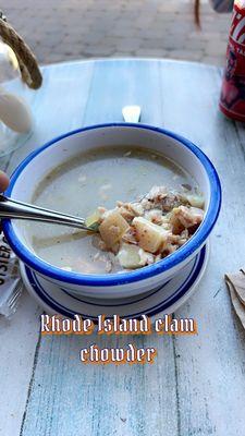 Rhode Island clam chowder was a first for us. And let me say will be back again. Good depth of flavor!