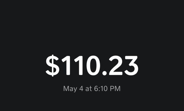 The total for the exact same thing for a bike that I previously had