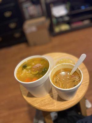 Albóndigas Soup and Fideo Soup