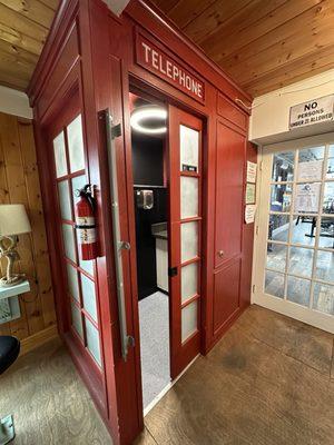 Phone booth restroom