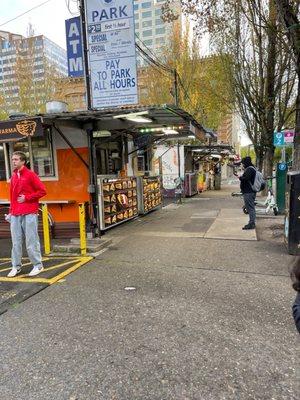 A long view of the food cart street