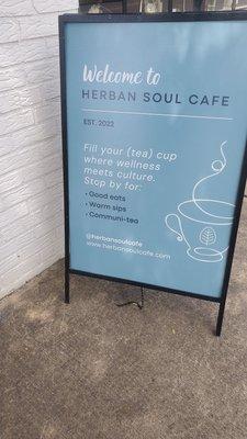 Sign for Herban Soul Cafe