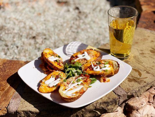 Potato skins and cider