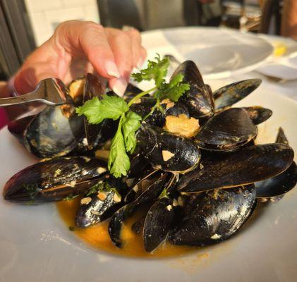 The mussels were fresh and excellent.