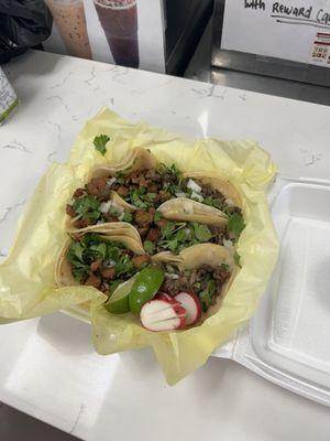 Asada Tacos and Pastor Tacos