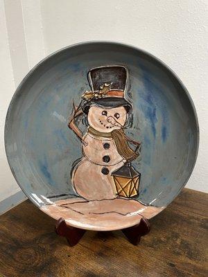 Snowman platter