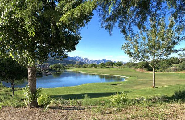 Near the clubhouse on the driving range at the Preserve golf course