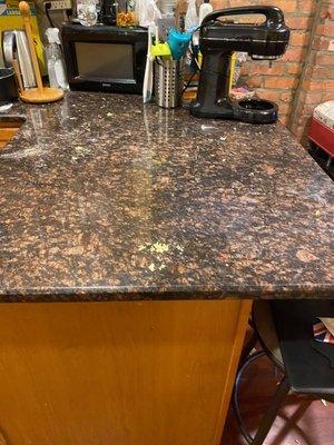 I see no reason not to wipe down the counter? Why didn't they do any work at all?