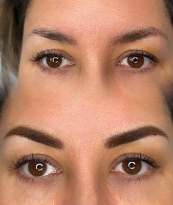 Fresh work /post microblading powder brow cover up