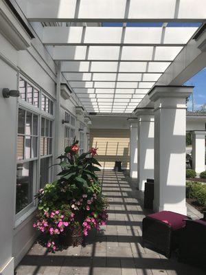 Our veranda in the Center's Memorial Garden.